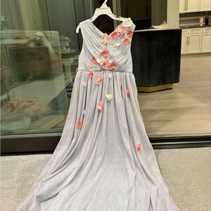 Monsoon  formal tulle  maxi dress light pale blue 9